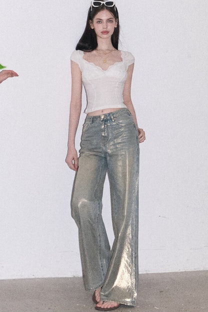 Retro Gradient Cotton Jeans