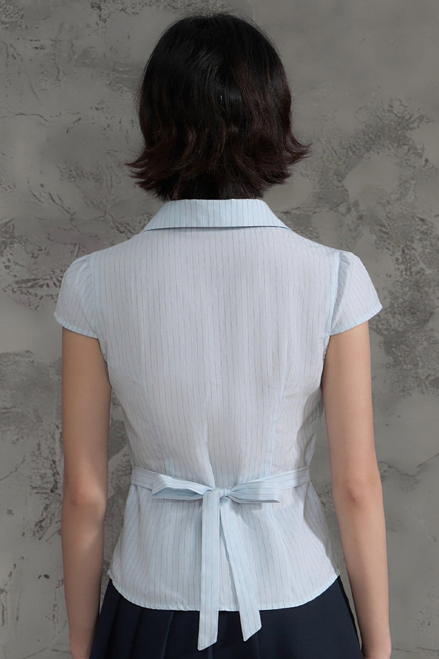 Lace Patchwork Striped Blouse