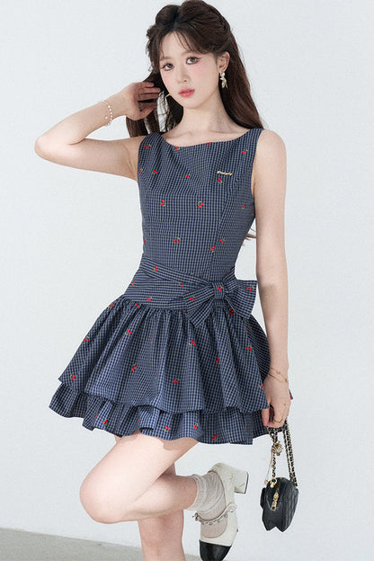 Elegant Plaid Vest Dress