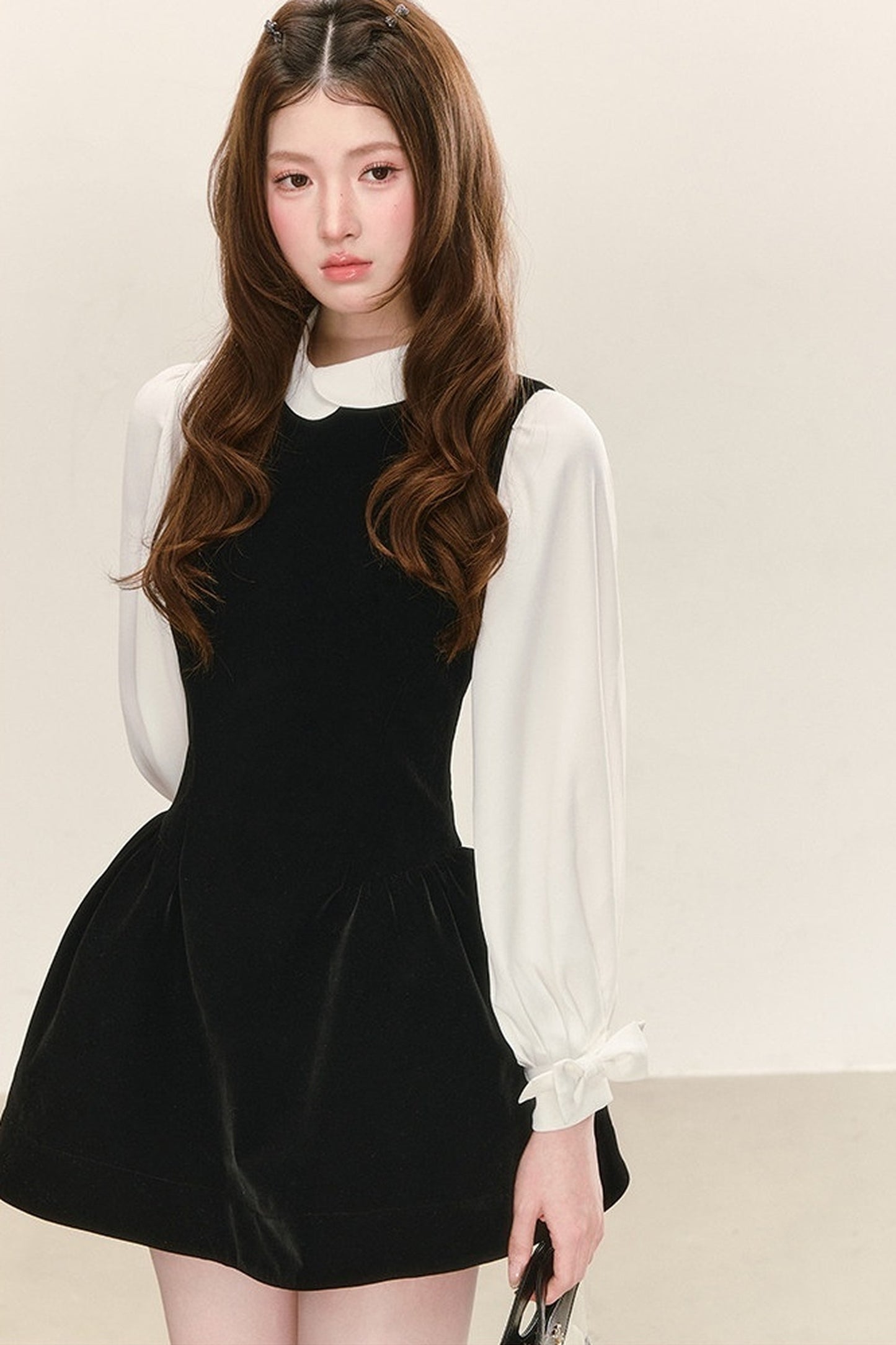 Sleeveless Black Tank Dress and Shirt Set