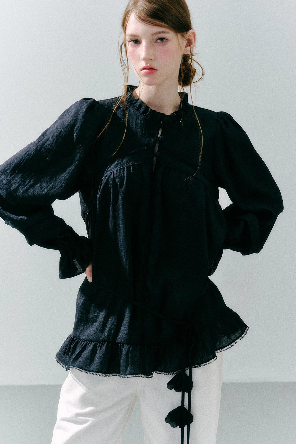 Woven Lace Acetate Top