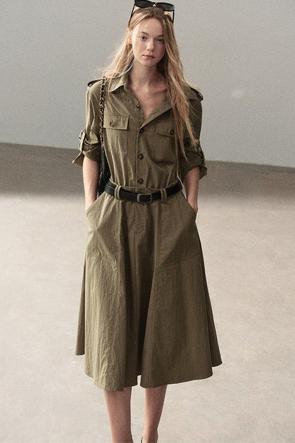 Workwear Style Shirt Dress