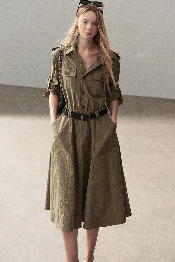 Workwear Style Shirt Dress