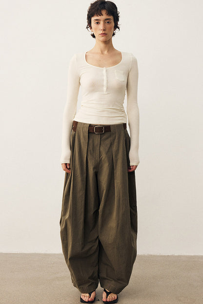 Retro Wide-Leg Parachute Pants
