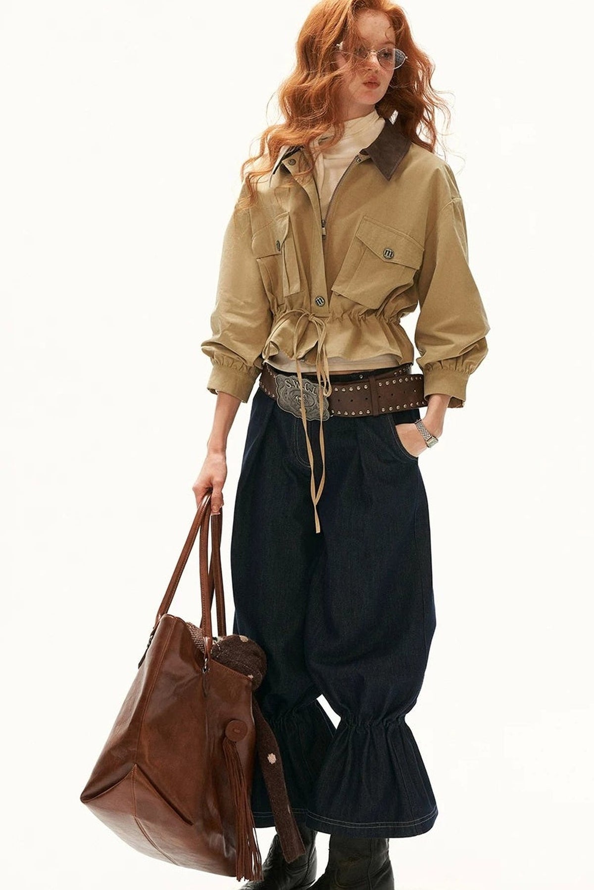 Textured Snowflake Velvet Leather Collar Jacket