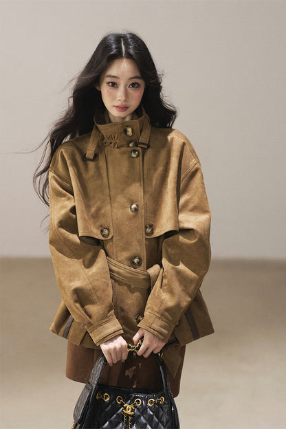 British Style Faux Suede Workwear Jacket