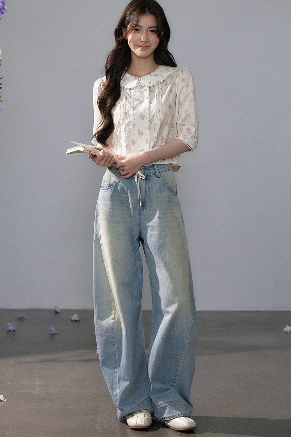 Wide-Leg Straight Jeans