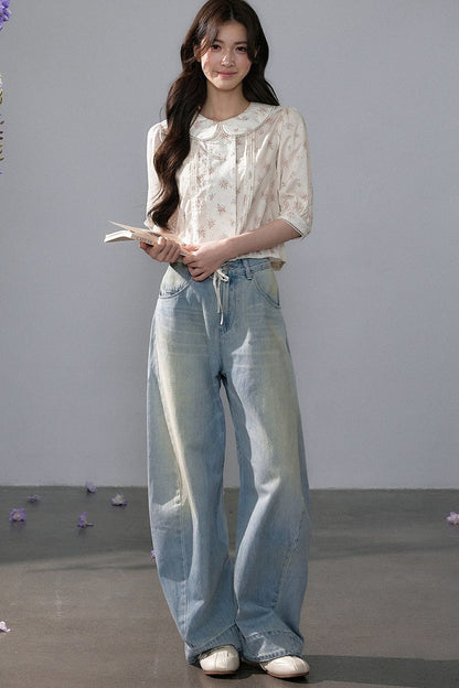 Wide-Leg Straight Jeans