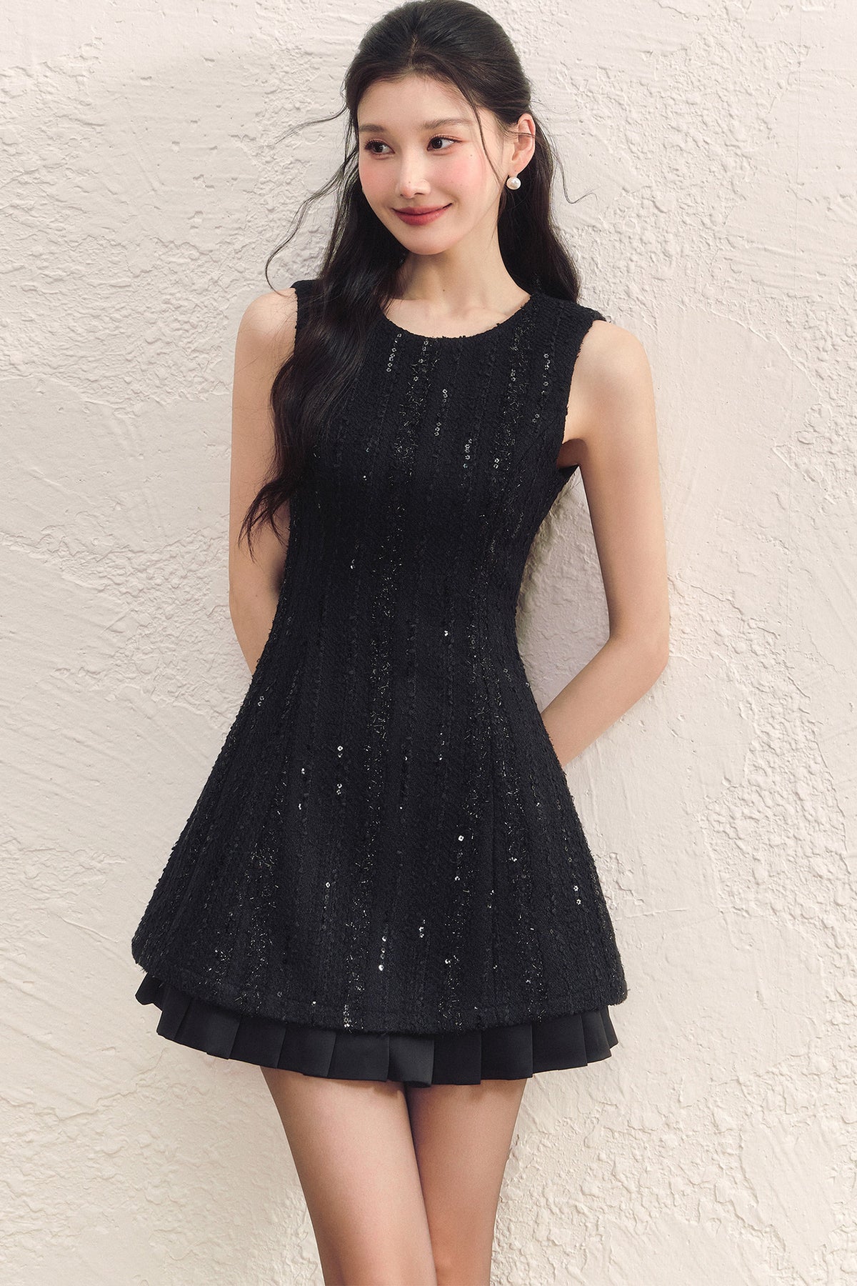 Little Chanel Style Satin Vest Dress and Jacket Set