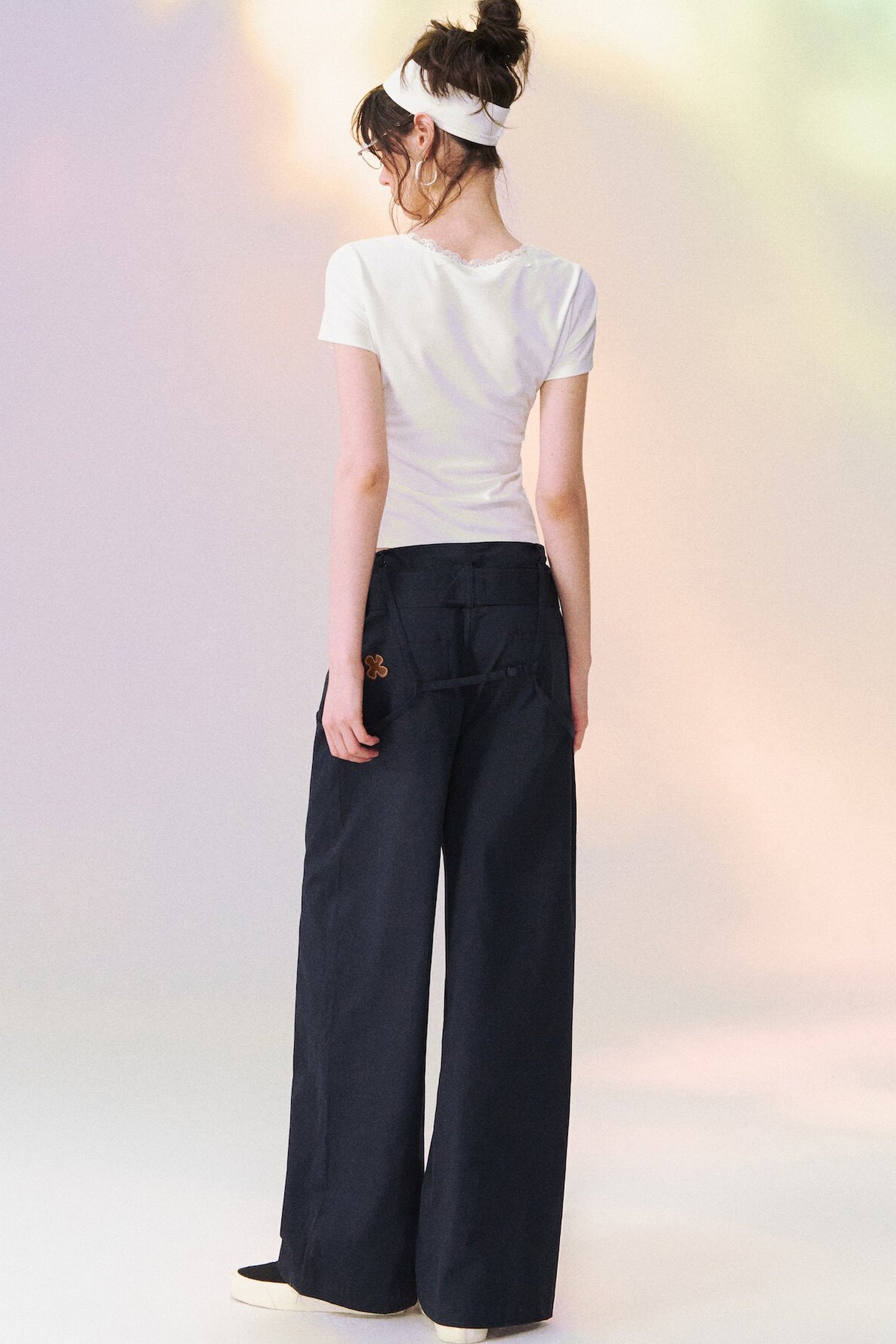 Square Neck Lace Trim Top