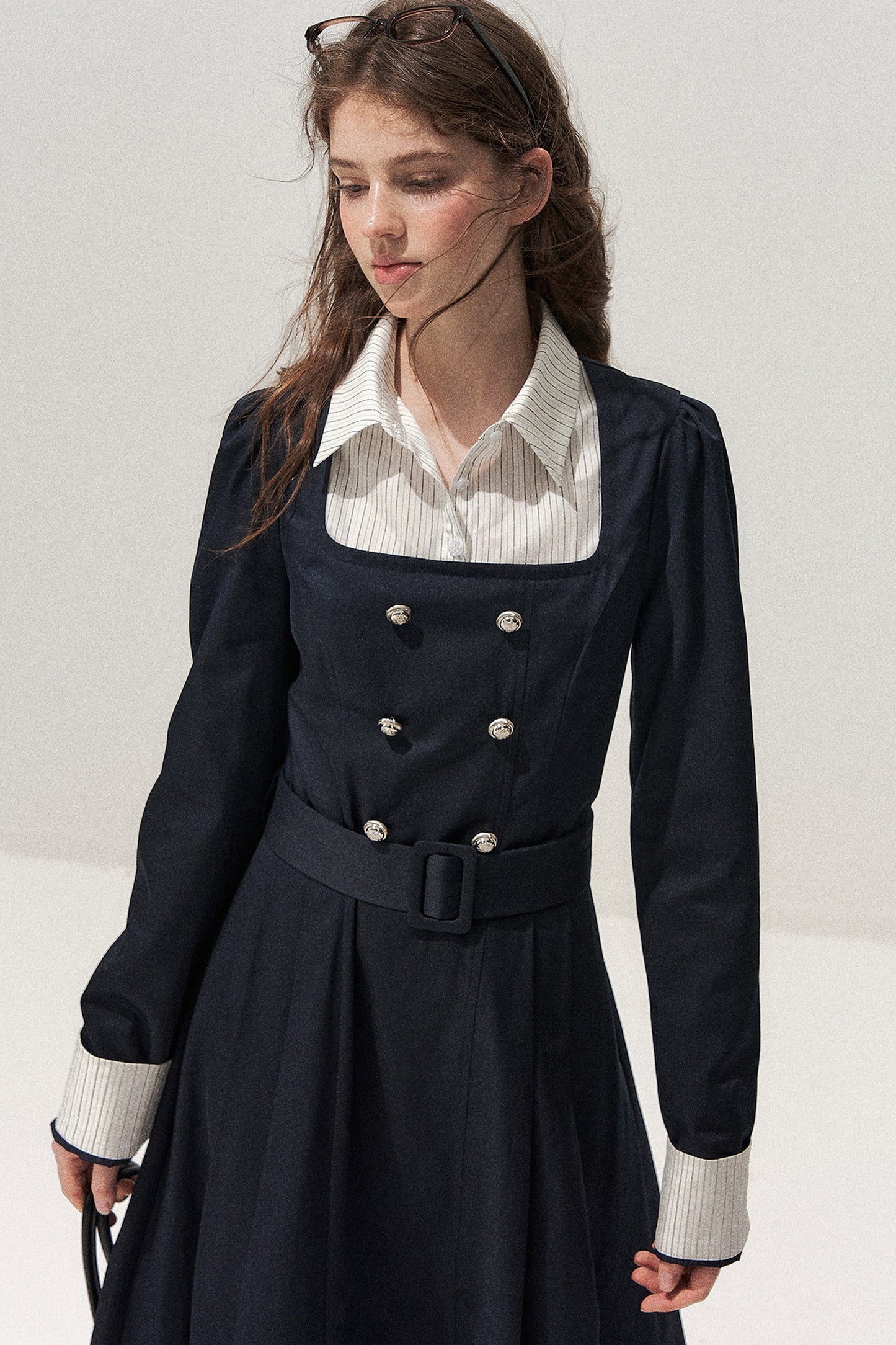 Retro Two-Piece Trench Dress