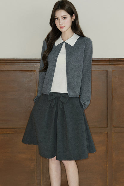 Color-Block Layered-Look Wool Knit Top