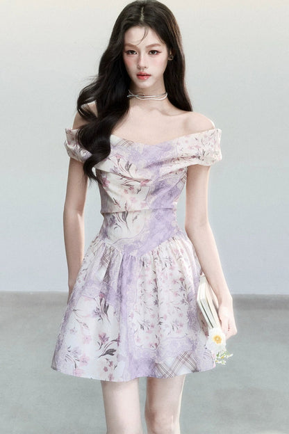 Mist Floral Off-Shoulder Dress