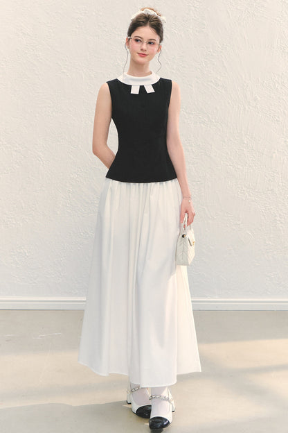 Bowknot Color-Block Sleeveless Tank Top