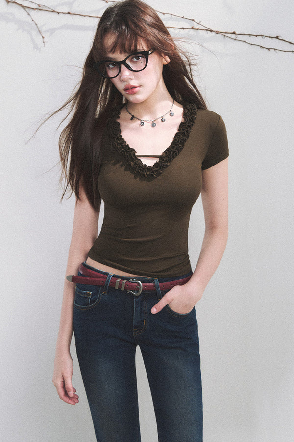 Cloud Lyocell Ruffled Blouse