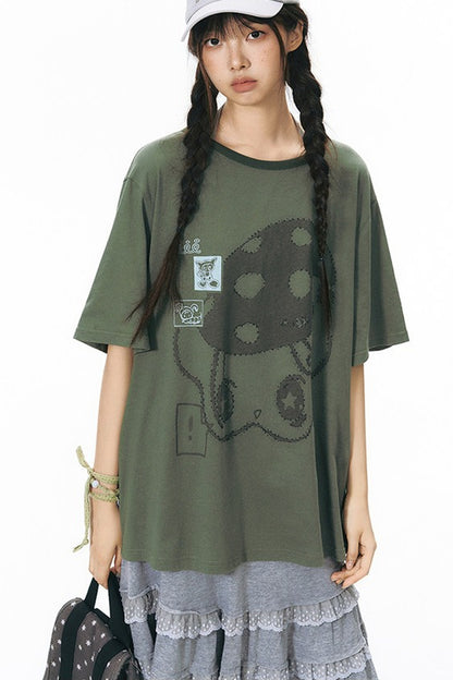 Starwii blusa oversize stampata