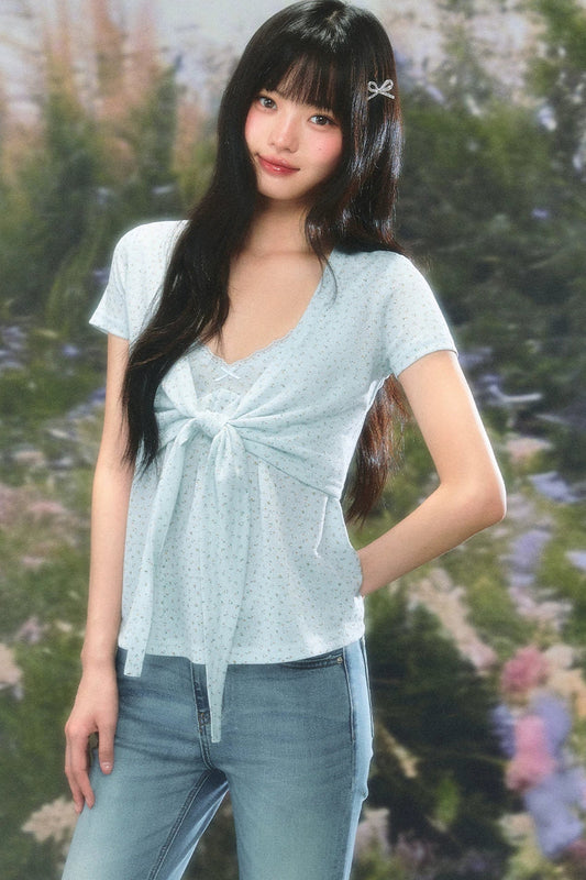 Pure Desire Floral Cardigan Layered Top Set
