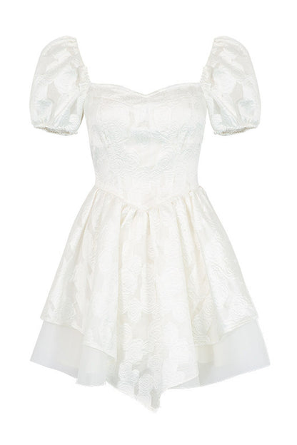 Teepausen-Kleid mit Puffärmeln