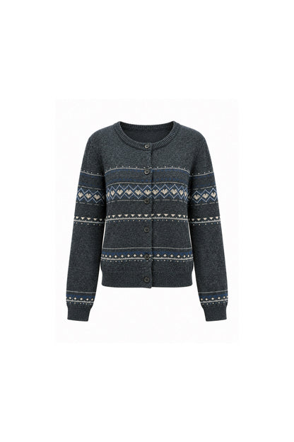 Fair Isle Wool Cardigan Set-Up