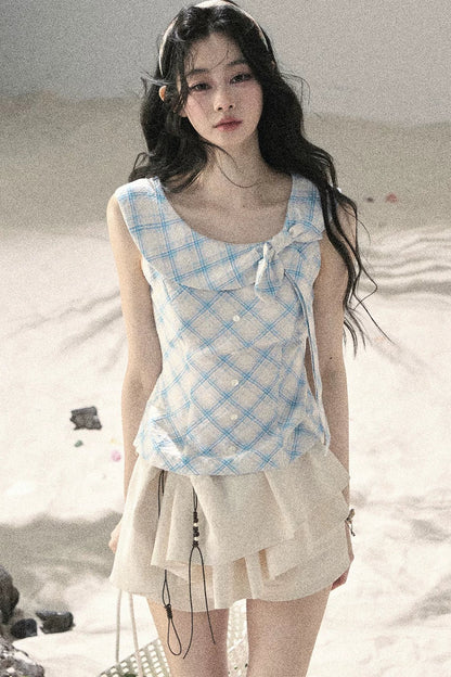 French Style Diamond Pattern Top