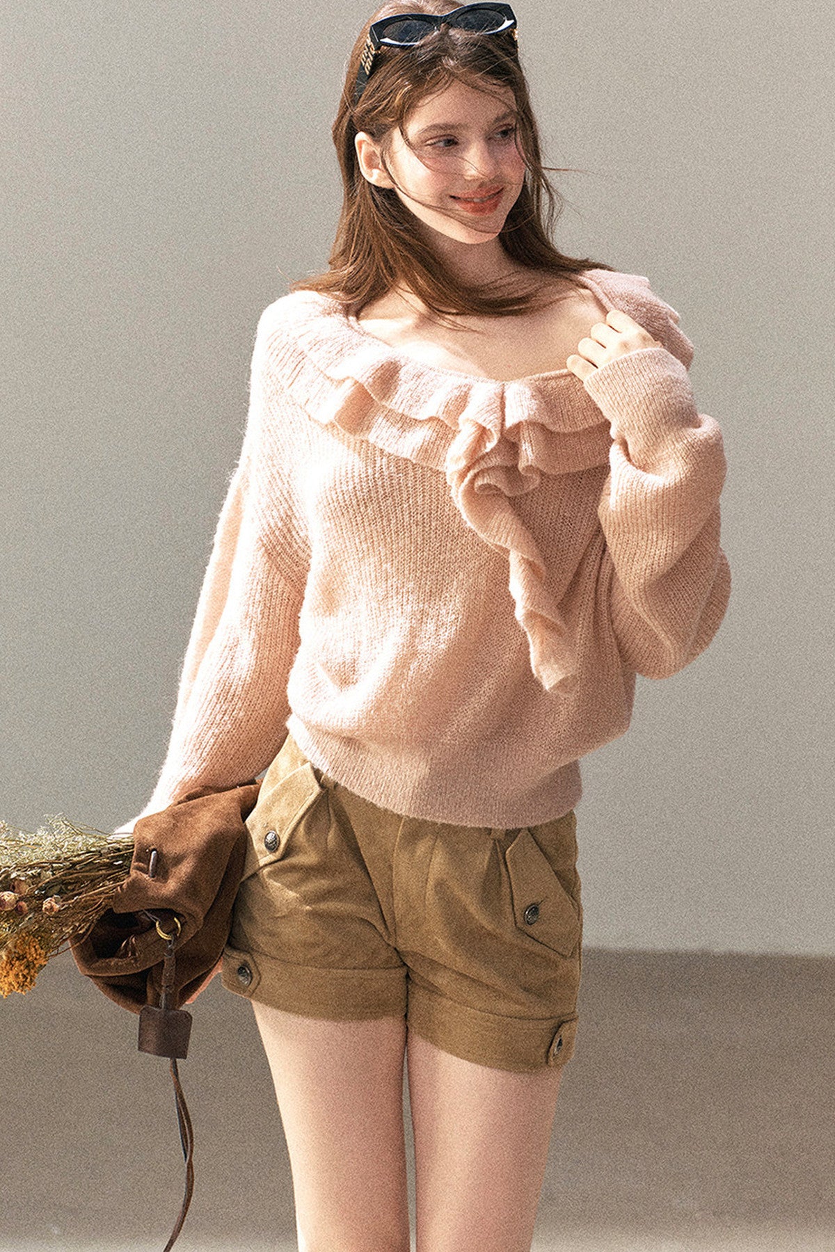 Ruffled Wool Sweater