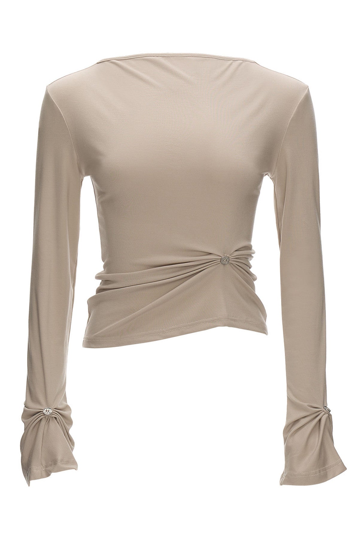 Pleated Long-Sleeved T-Shirt