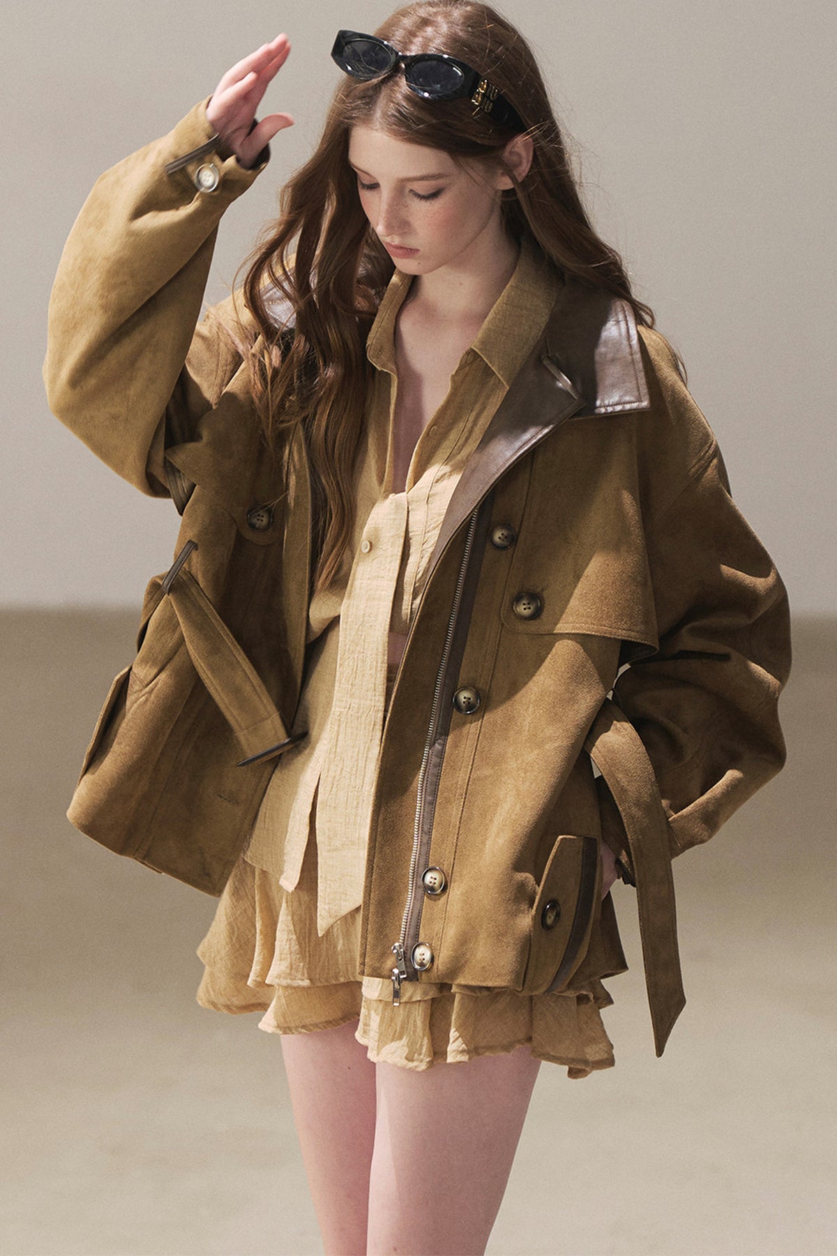 British Style Faux Suede Workwear Jacket