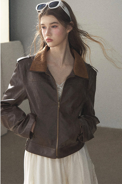 American Motorcycle Style PU Leather Jacket