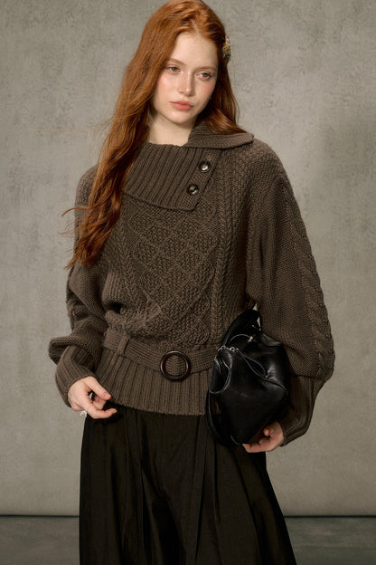 Diamond Pattern Cable Knit Top