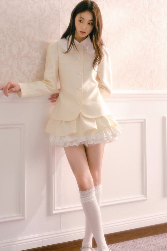 Satin Jacket and Multi-Layered Puffy Skirt Set-Up