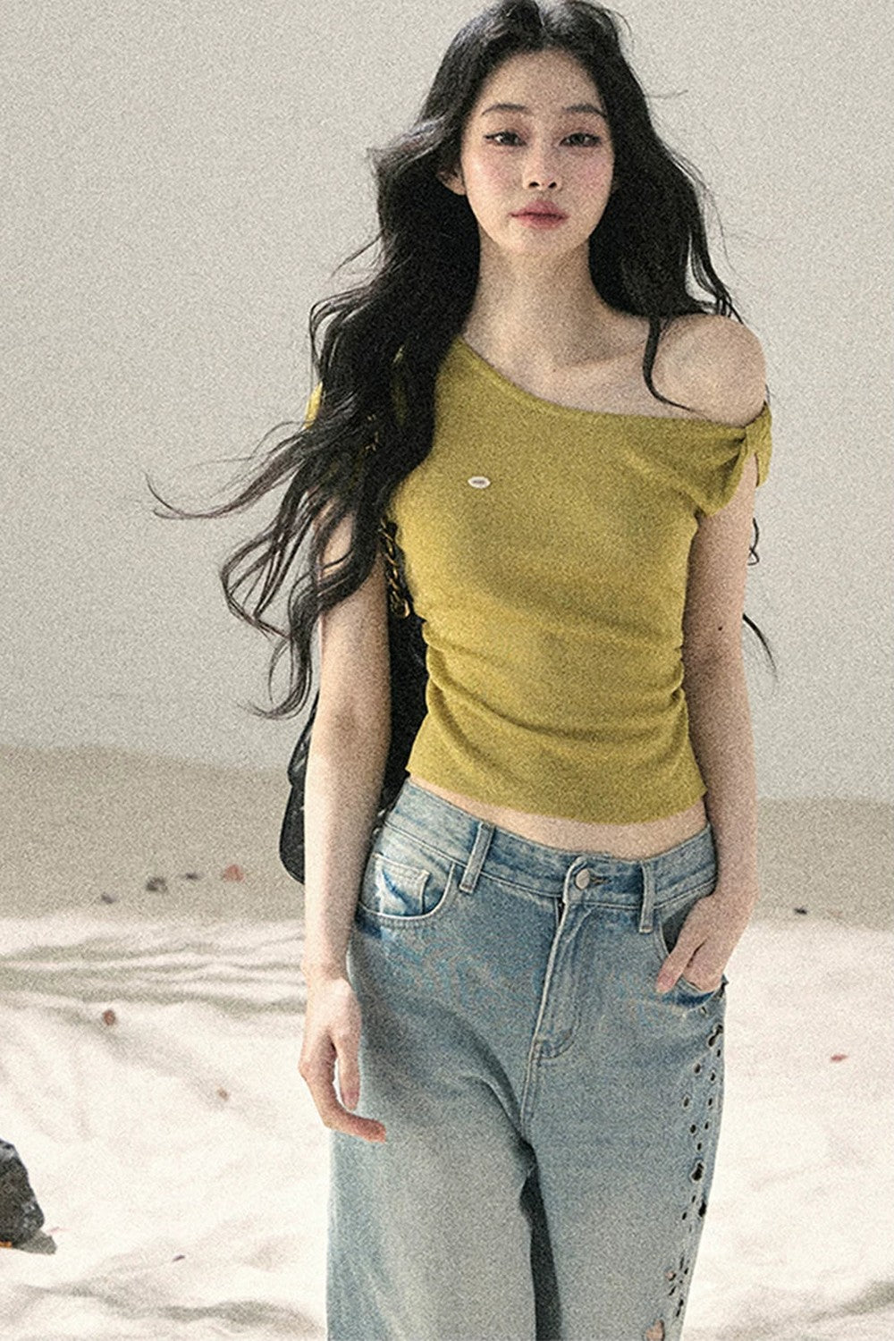 Asymmetrical Knot Crop Top