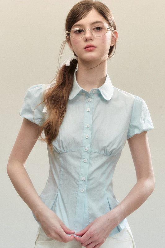 Blue Short-Sleeved Shirt
