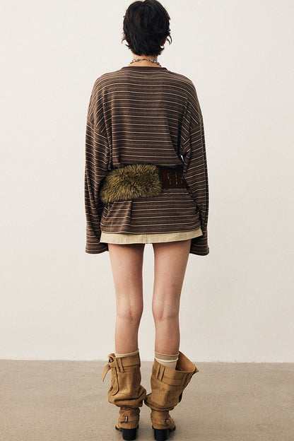 Striped Puppy Color-Blocked Sweater