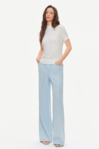 Drawstring Wide-Leg Trousers