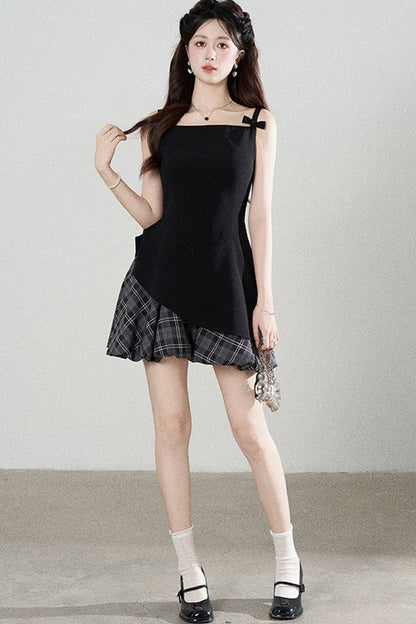 Black Ruffle Spaghetti Dress