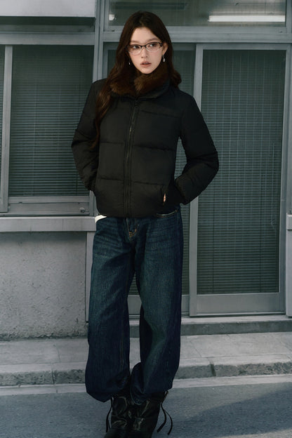 Detachable Fur Collar Short Down Jacket