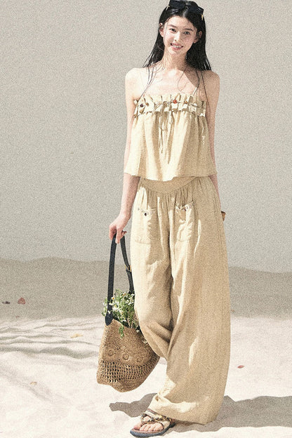 Korean Casual Camisole & Pants Set-Up