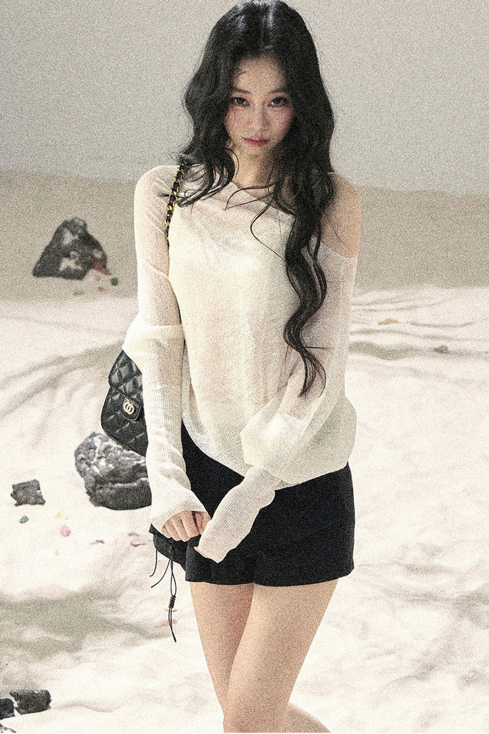 Conjunto de Top Hazy Mist Sin Hombros
