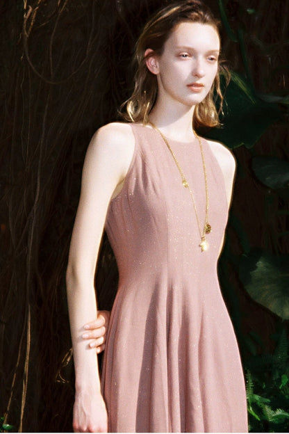 Shimmering Linen Sleeveless Dress
