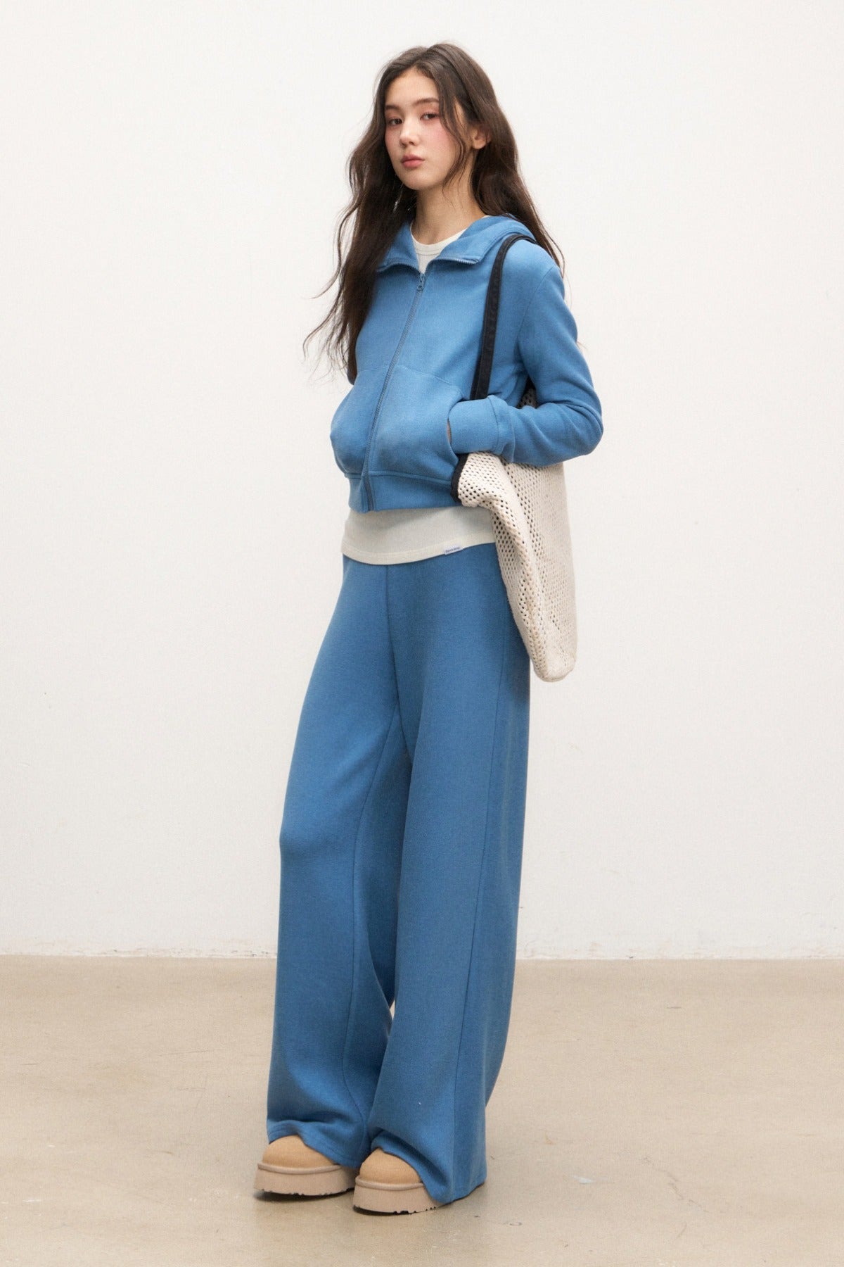 Zip Sweatshirt Jacket and Pants Set-Up