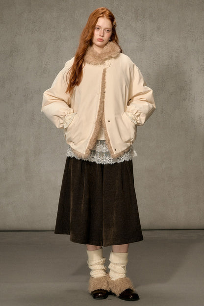 Fur Collar Bud-Shaped Down Jacket