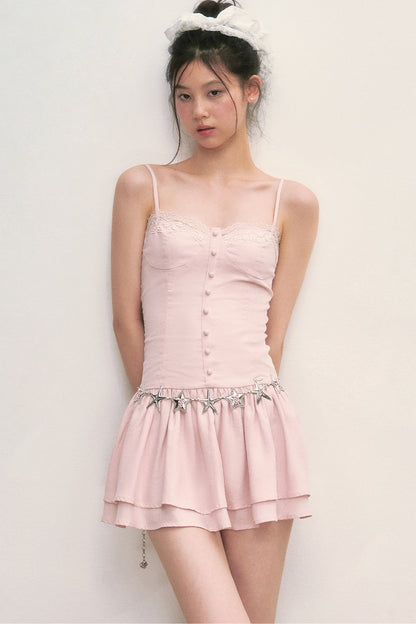 Ballet-Style Pink Suspender Dress