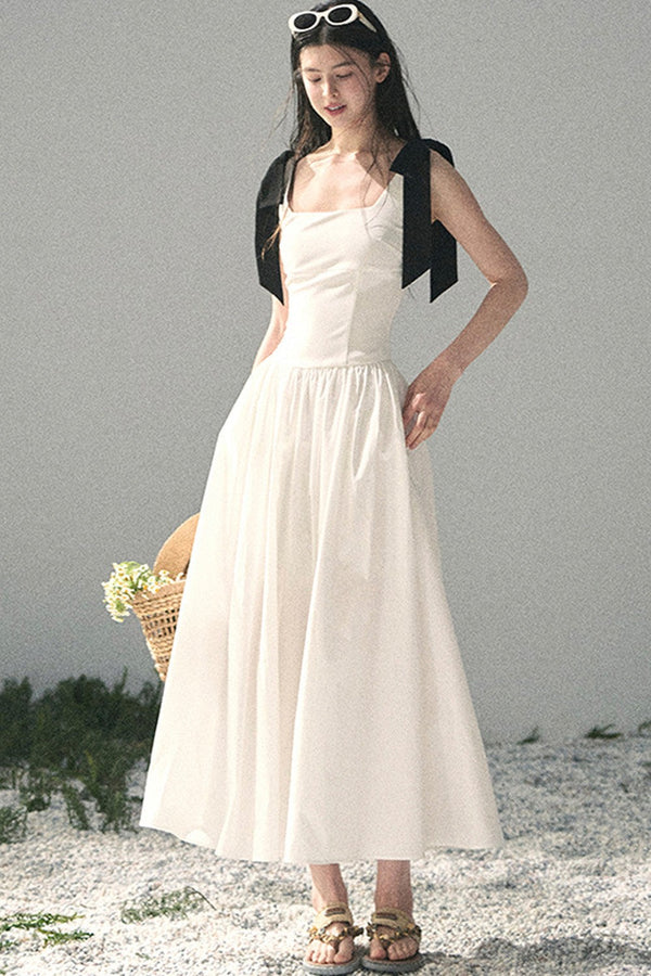Vestido de tirantes de estilo francés