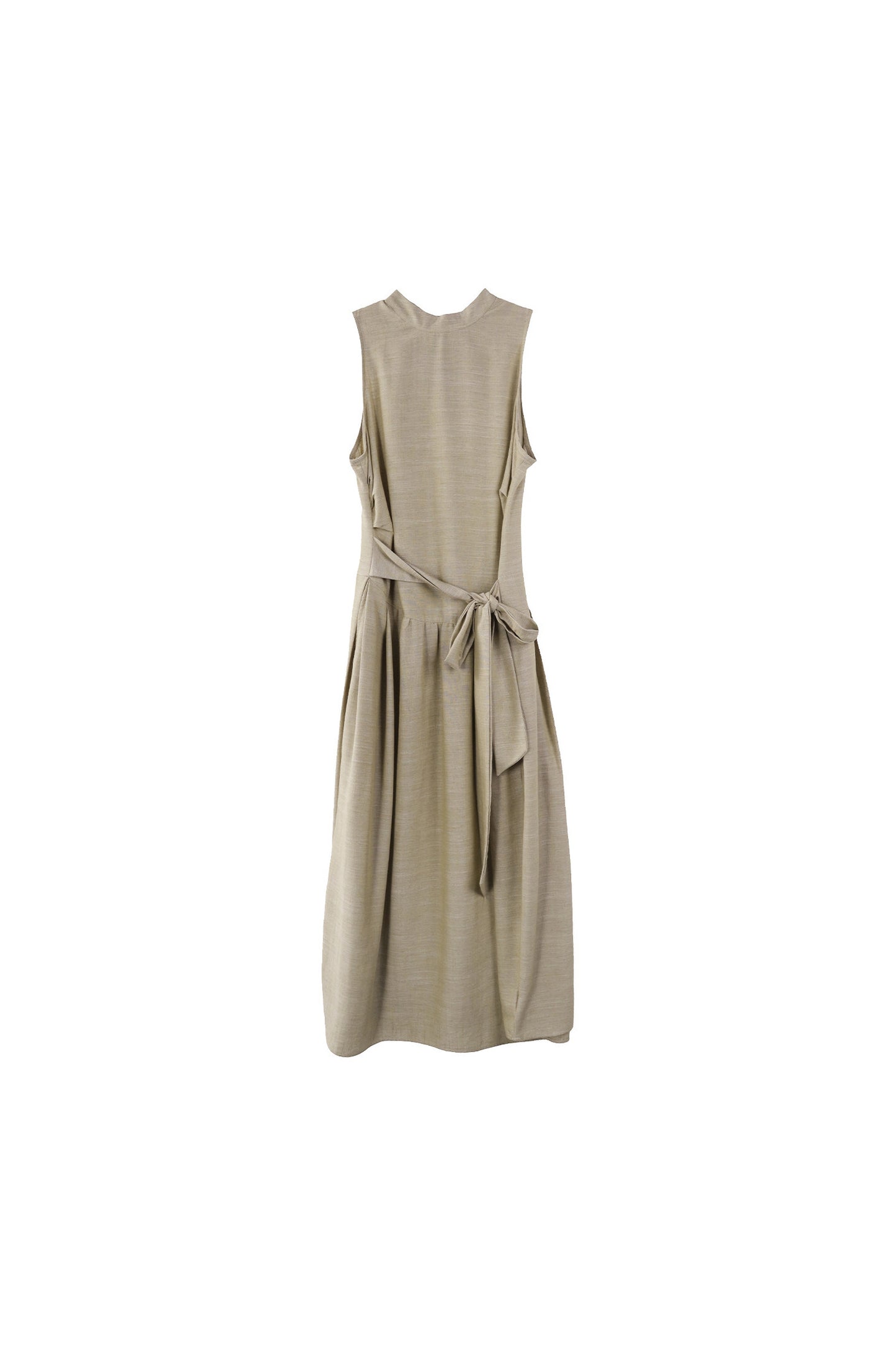 Oatmeal Tie-Up Tencel Dress