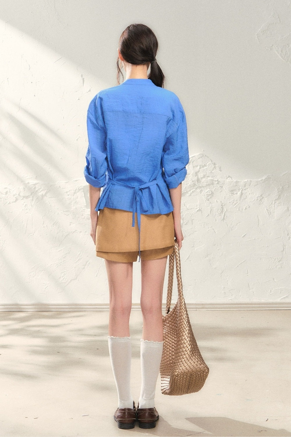 Khaki A-Line Skirt Pants Set-Up