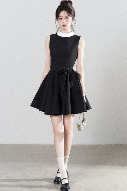 French Lace-Up Little Black Dress