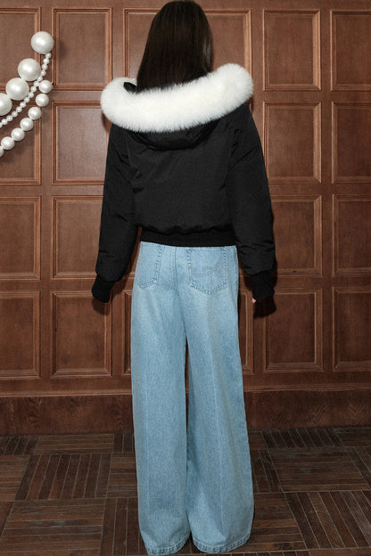 Mid-Waist Crisp Line Wide-Leg Jeans