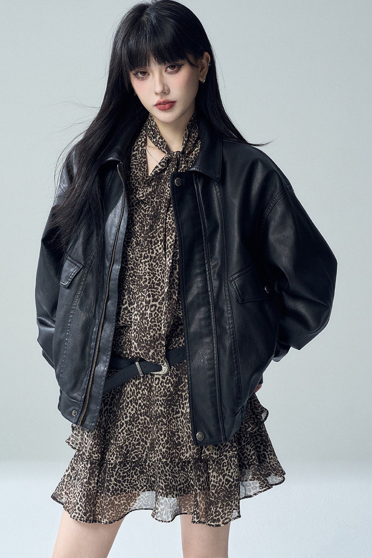 Short Black Leather Jacket