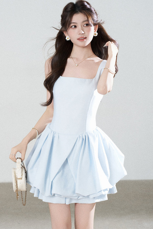 Floral Puff Sleeve A-Line Dress