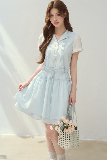 Sea Salt Blue Lyocell Shirt Dress